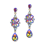 107495, TEARDROP MARQUISE RHINESTONE ACCENT DANGLE EARRING