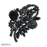 107474, FLORAL VINE RHINESTONE BROOCH PIN