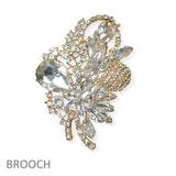 107474, FLORAL VINE RHINESTONE BROOCH PIN