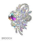 107474, FLORAL VINE RHINESTONE BROOCH PIN