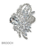 107474, FLORAL VINE RHINESTONE BROOCH PIN