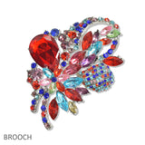 107474, FLORAL VINE RHINESTONE BROOCH PIN