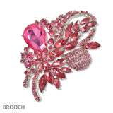 107474, FLORAL VINE RHINESTONE BROOCH PIN