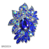 107700, FLORAL RHINESTONE EVENING BROOCH PIN