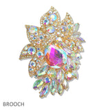 107699, FLORAL RHINESTONE EVENING BROOCH PIN