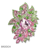 107698, FLORAL RHINESTONE EVENING BROOCH PIN