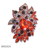 107700, FLORAL RHINESTONE EVENING BROOCH PIN