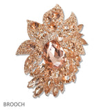 107699, FLORAL RHINESTONE EVENING BROOCH PIN