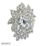107699, FLORAL RHINESTONE EVENING BROOCH PIN