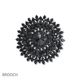 107451, FLORAL CRYSTAL RHINESTONE BROOCH PIN