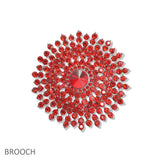 107451, FLORAL CRYSTAL RHINESTONE BROOCH PIN