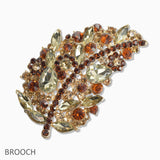 107433, LEAF RHINESTONE BROOCH PIN
