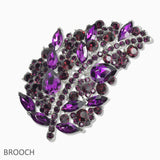 107433, LEAF RHINESTONE BROOCH PIN