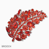 107433, LEAF RHINESTONE BROOCH PIN