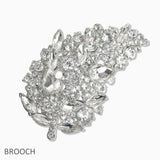 107433, LEAF RHINESTONE BROOCH PIN