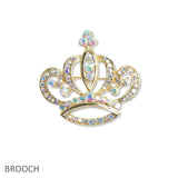 107477, CROWN CRYSTAL RHINESTONE BROOCH PIN