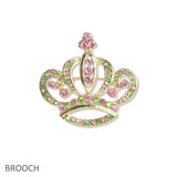 107477, CROWN CRYSTAL RHINESTONE BROOCH PIN
