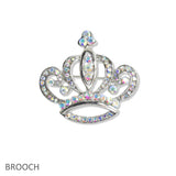 107477, CROWN CRYSTAL RHINESTONE BROOCH PIN