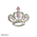 107477, CROWN CRYSTAL RHINESTONE BROOCH PIN