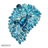 107703, FLORAL RHINESTONE EVENING BROOCH PIN