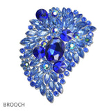 107703, FLORAL RHINESTONE EVENING BROOCH PIN