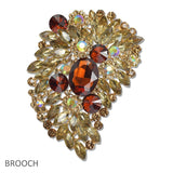 107702, FLORAL RHINESTONE EVENING BROOCH PIN