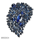 107702, FLORAL RHINESTONE EVENING BROOCH PIN