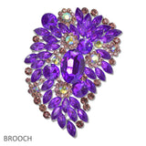107703, FLORAL RHINESTONE EVENING BROOCH PIN