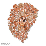107702, FLORAL RHINESTONE EVENING BROOCH PIN