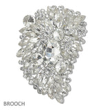 107702, FLORAL RHINESTONE EVENING BROOCH PIN