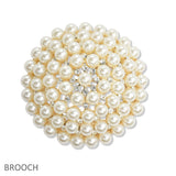 107475, PEARL STUDDED WITH RHINESTONE ROUND BROOCH PIN