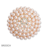 107475, PEARL STUDDED WITH RHINESTONE ROUND BROOCH PIN