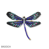 107480, DRAGONFLY CRYSTAL RHINESTONE BROOCH PIN