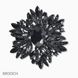 107432, FLORAL CRYSTAL RHINESTONE BROOCH PIN