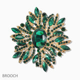 107432, FLORAL CRYSTAL RHINESTONE BROOCH PIN