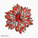 107432, FLORAL CRYSTAL RHINESTONE BROOCH PIN