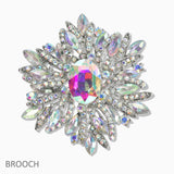 107432, FLORAL CRYSTAL RHINESTONE BROOCH PIN