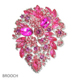 107486, FLORAL CRYSTAL RHINESTONE BROOCH PIN