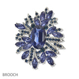 107437, FLORAL CRYSTAL RHINESTONE BROOCH PIN
