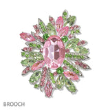 107437, FLORAL CRYSTAL RHINESTONE BROOCH PIN