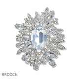 107437, FLORAL CRYSTAL RHINESTONE BROOCH PIN
