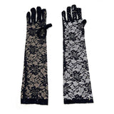 100010, BLING CRYSTAL RHINESTONE FLOWER MESH LONG WEDDING GLOVES