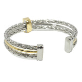100016, PAVE CROSS STAINLESS STEEL CUFF BRACELET