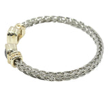 100018, GEOMETRIC CUBIC ZIRCONIA DESIGNER INSPIRED CABLE CUFF BRACELET