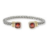 100018, GEOMETRIC CUBIC ZIRCONIA DESIGNER INSPIRED CABLE CUFF BRACELET