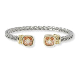 100018, GEOMETRIC CUBIC ZIRCONIA DESIGNER INSPIRED CABLE CUFF BRACELET