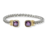 100018, GEOMETRIC CUBIC ZIRCONIA DESIGNER INSPIRED CABLE CUFF BRACELET