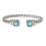 100018, GEOMETRIC CUBIC ZIRCONIA DESIGNER INSPIRED CABLE CUFF BRACELET