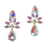 100021, TEARDROP RHINESTONE ACCENT DANGLE EARRING