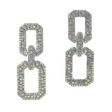100022, GEOMETRIC CRYSTAL RHINESTONE EARRING